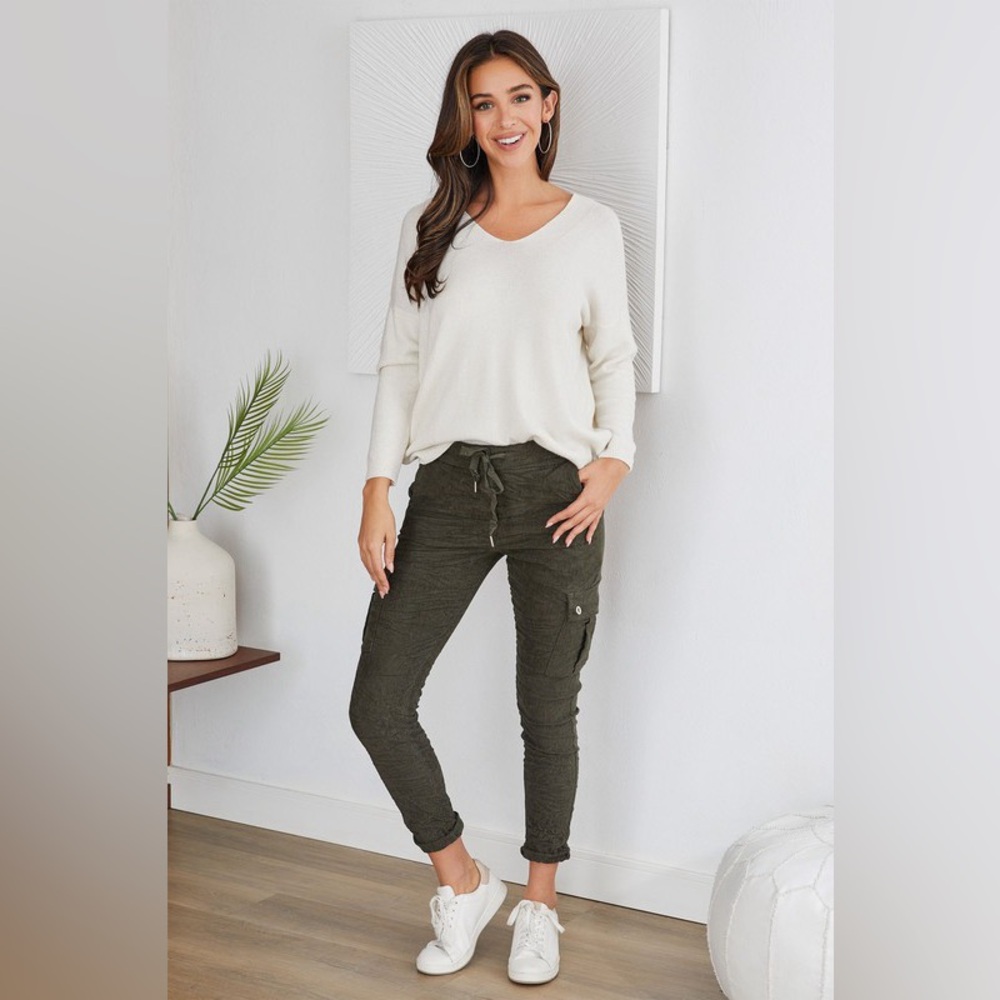 (21190-ARM) BABY CORDUROY CRINKLE CARGO JOGGERS - Picture 3 of 4